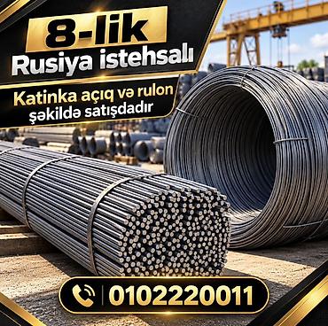 купить ролики: 8‑lik tel–armaturlar (Rusiya istehsalı) - Diametr: 8 mm - Növ — 1