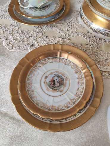 Çay dəstləri və servizlər: Çay dəsti, rəng - Qızılı, Farfor, 6 nəfərlik, Almaniya — 8