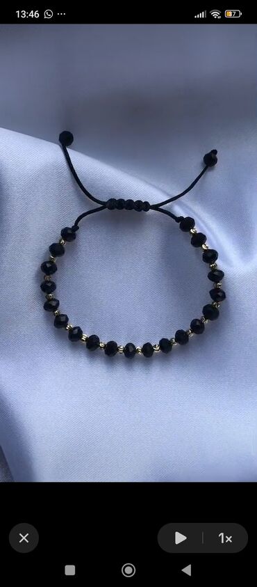 Ətriyyat: Şüşə kristal muncuqlardan hazırlanmış əl işi makrame bilərziklər - — 3