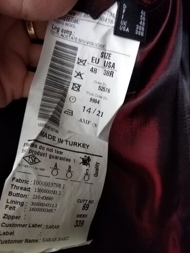 Paltolar: M razmer SARAR palto 1000dollara alinib. 3-4 defe geyilib — 17