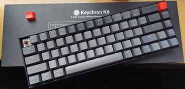 ноудбук бу: Keychron K6, brown switches, полный комплект, белая подсветка (RGB