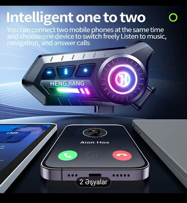 Qulaqcıqlar: HENGJIANG X3 – dəbilqə üçün Bluetooth qulaqlıq və işıqlı idarəetmə — 4