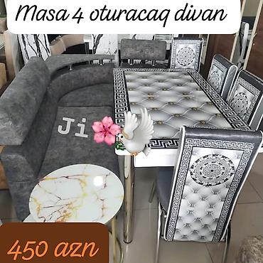 Mətbəx üçün, Yeni, Dördbucaq masa, 4 stul