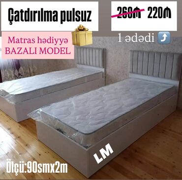 *Tək bazalı çarpayı*👑 _*SİFARİŞLƏ VƏ YENİ*_ *Qiymət : 220₼* Ölçü 