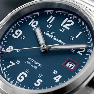 Ručni satovi: ADDIESDIVE AD2070 - 39mm - Plava / Koža - Seiko Automatik ADDIESDIVE — 3