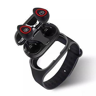 bluetooth qulaqlıq: Smart qolbaq + Qulaqlıq 2si 1-də (Qara) 017ACC06İdman stilində — 3