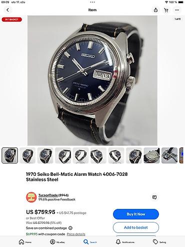 Ručni satovi: Budilnik Seiko ZVONAR / Bel Matic zvonar sat / CENA 450€ . UKUCAJ — 10