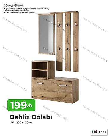 Dəhliz Dolabı – 40×200×100 sm - Material: 18 mm laminat - Rəng