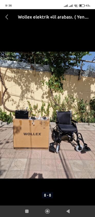 Əlil arabaları: Wollex elektrik əlil arabası - Brend: Wollex - Növ: Elektriklə idarə