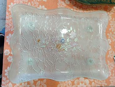 qab: Şüşə dekorativ boşqab/tray - Material: qalın, şəffaf şüşə - Forma — 1