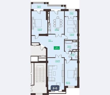 квартира за 10 тысяч в месяц: 4 комнаты, 137 м², Элитка, 14 этаж, ПСО (под самоотделку)