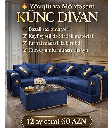 klassik stullar: Zövqlü və möhtəşəm künc divan kolleksiyası İlkin ödenişsiz ⚜️Tek — 1
