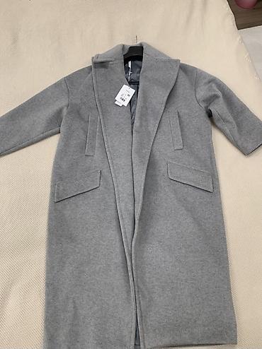 Айымдардын кийими: Женское пальто oversize, серое, длина миди. - Свободный прямой крой — 2