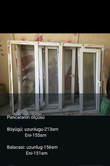 Plastik pəncərələr: İşlənmiş Tək qat şüşə paketi Plastik pəncərə, Еni: 151 sm, Uzunluğu: 156 sm