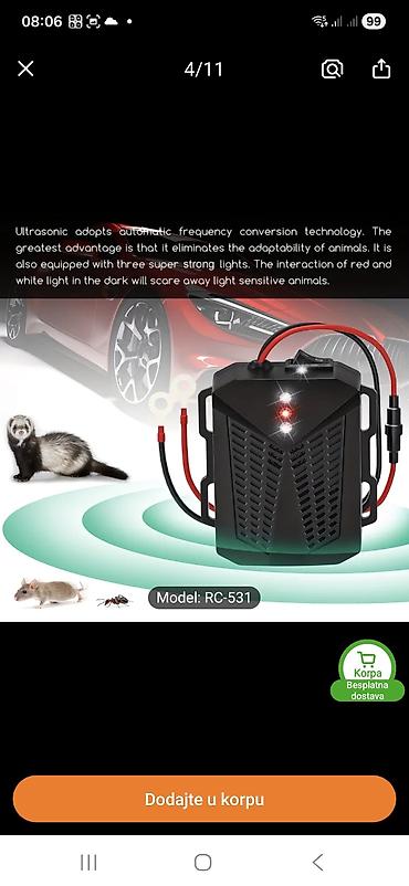 Ostala auto elektronika: Ultrazvučni rasterivač glodara za automobil – Model RC-531 - Namena — 1