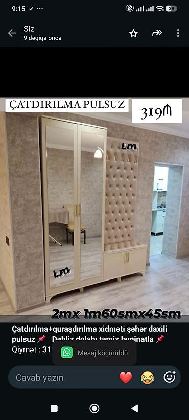 *Çatdırılma+quraşdırılma xidməti şəhər daxili pulsuz* 📌 *Dəhliz lalafo.az -da *Çatdırılma+quraşdırılma xidməti şəhər daxili pulsuz* 📌 *Dəhliz