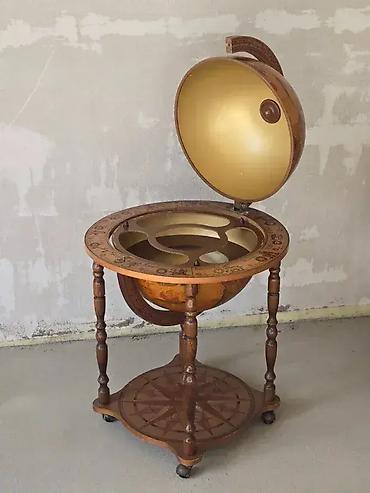 drvene roletne: Globus bar za piće / ukrasni mini bar Dobro stanje 🛠️ Prečnik: 54 cm — 5