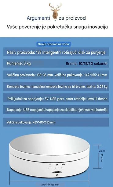 Ostali kućni aparati: Nov rotirajući sto radi na USB kabal. USB Kabal je dugačak 1 m. Može — 9