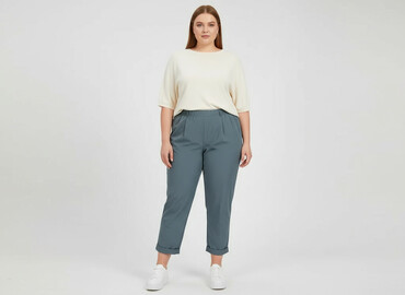 sinsay plus size spodnie: Shein Curve, Material trousers for women, size 6XL