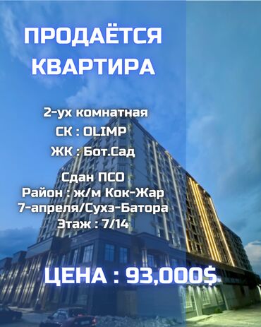 Продажа квартир: 2 комнаты, 77 м², Элитка, 7 этаж, ПСО (под самоотделку)