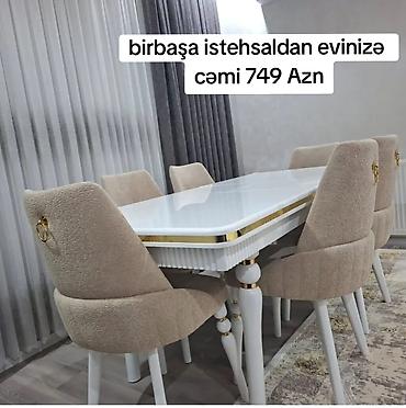 jalə: Yeni, Açılan, Dördbucaq masa, 6 stul — 1