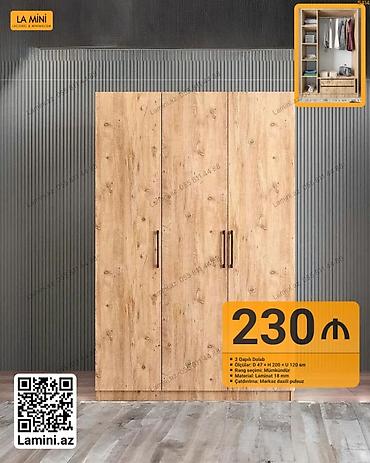 Ev və bağ: 3 qapılı dolab - Ölçülər: D 47 × H 200 × U 120 sm - Rəng seçimi — 1