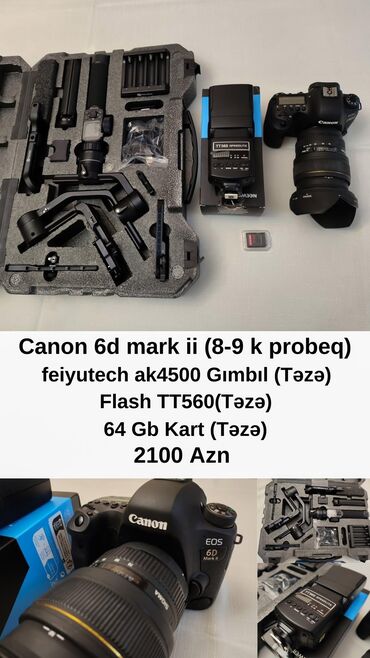 Fotokameralar: Canon 6d mark ii komplekt. Bu Qiymətə Belə Avadanlıq Tapmaq