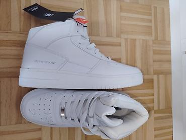 air step: Muške patike – mid-cut kožne sportske patike u beloj boji UG 29cm - — 3