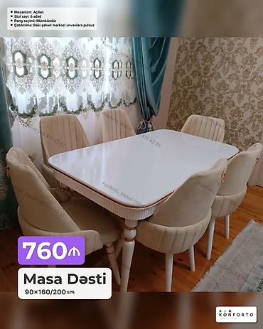 Masa Dəsti – 90×160/200 sm - Mexanizm: Açılan (masa uzadıla bilir