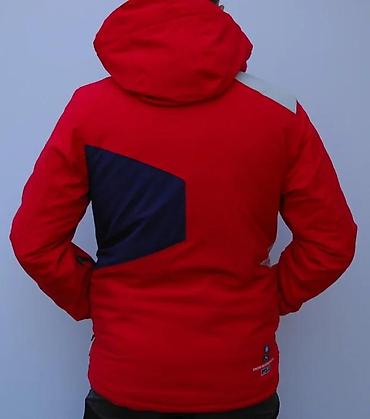psg tech fleece: Muška zimska/ski jakna – crvena sa sivo-tamnoplavim detaljima - — 2