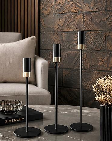 Şamdanlar: Evinizə zəriflik qatacaq şamdanlar artıq Decor Atelier-də. Dekorativ — 1