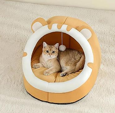 меняю на дачу: Домик-лежанка для кошек с игрушкой-помпоном - Уютная закрытая — 1