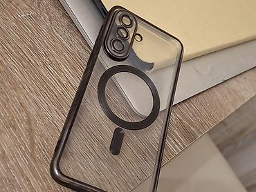Mobil telefon və aksesuarlar: Şəffaf, qara konturlu MagSafe dəstəkli telefon qabı - Material: çevik — 2