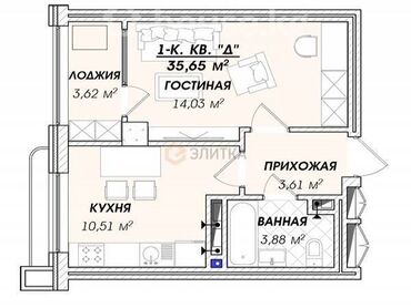 квартиры в районе пишпек: 1 бөлмө, 35 кв. м, Элитка, 13 кабат, ПСО (өзү оңдоп түзөтүп бүтүү үчүн)