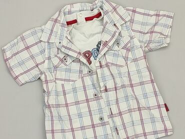 spodnie w kratę dla chłopca: Bluzka, 12-18 m, stan - Dobry