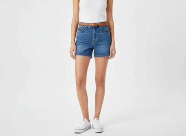 spodnie materialowe pull and bear: PULL&BEAR, Szorty damskie, rozmiar 2XS