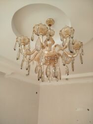 elektron lovhə: Продается люстра в очень хорошем состоянии стекло 6 ламп