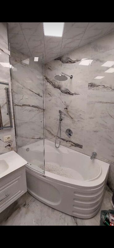 Duş kabinaları, arakəsmələr: Yeni Üstü açıq kabina, Künc üçün, Pulsuz çatdırılma — 26