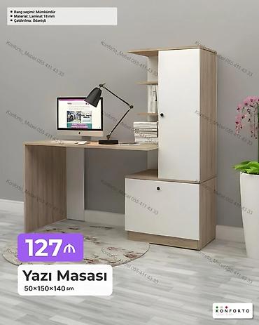 Ev və bağ: Künc masa, Stulsuz, Polkalı, Siyirməsiz, Sadə laminat — 1
