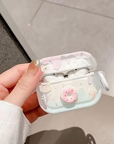 ipad mini 5 satisi: Şəkilli AirPods qabığı – Şirin donut dizaynı - Model: AirPods və — 3