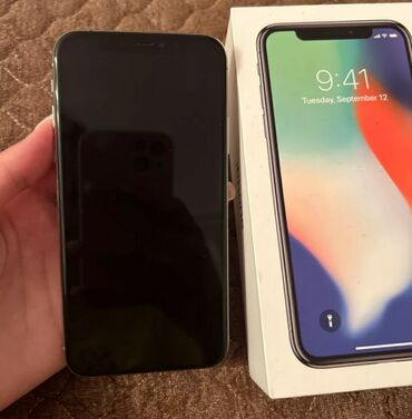 ikinci el ayfon: IPhone X, 256 GB, Ağ, Barmaq izi