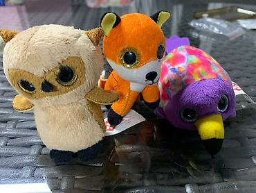 konstruktor maşınlar: Mini plüş heyvan fiqurları dəsti - 3 ədəd yumşaq oyuncaqlı dəst — 3