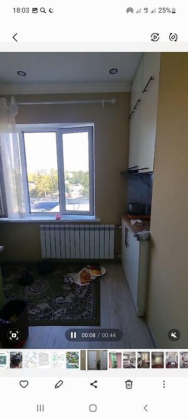 мкр аламедин 1: 1 бөлмө, 34 м², 105-серия, 5 кабат, Жаңы ремонт — 3