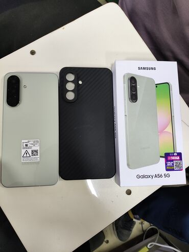 телефон ультра: Samsung Galaxy A56, Новый, 256 ГБ, цвет - Зеленый, 2 SIM