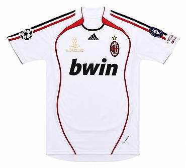 очки ии: Футбольная футболка AC Milan Kaká — выездная (белая) сезон 2006/07 — 1