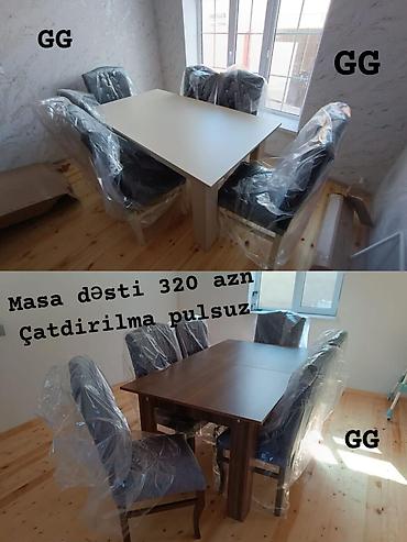 Yeni ve Sifarislə Masa dəsti 320_azn Olcu 170×90 Material laminat Reng