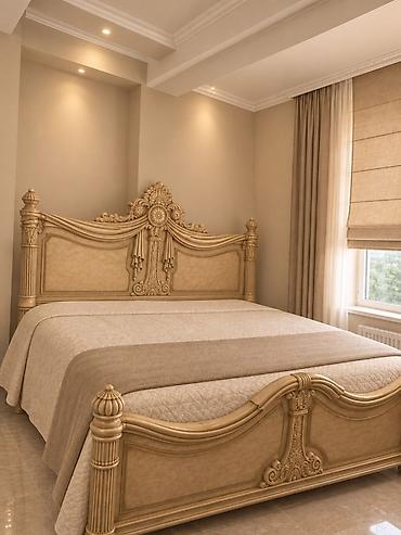 silver kitchen: Спальный гарнитур, Б/у, Двуспальная кровать, Шкаф, Комод, МДФ, Самовывоз, цвет - Бежевый — 3