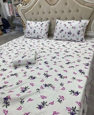 Комплекты постельного белья: Комплект постельного белья с принтом клетку, выполненный в синих и — 59