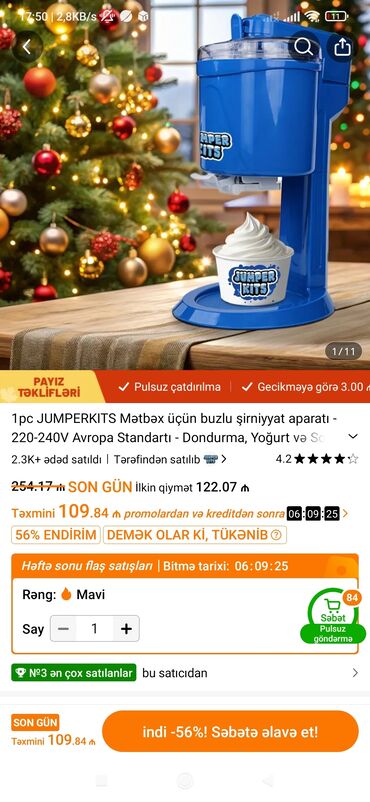 Multibişiricilər: JUMPERKITS mətbəx üçün buzlu şirniyyat aparatı – 220-240V (Avropa