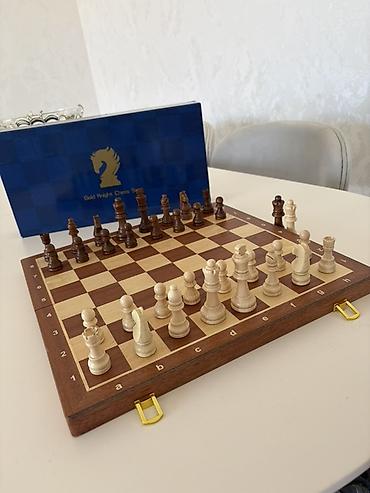 İdman oyunları: Taxta şahmat dəsti – Gold Knight Chess Set - Klassik dizaynlı — 4